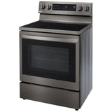 LG LREL6325D Electric Range, 6.3 cu. ft. Capacity, 30 inch Exterior Width, True Convection, 5 Burners, Storage Drawer, Air Fry, Self Clean, 3,200 W Highest Element, Black Stainless Steel colour