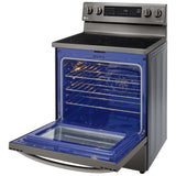 LG LREL6325D Electric Range, 6.3 cu. ft. Capacity, 30 inch Exterior Width, True Convection, 5 Burners, Storage Drawer, Air Fry, Self Clean, 3,200 W Highest Element, Black Stainless Steel colour