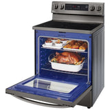 LG LREL6325D Electric Range, 6.3 cu. ft. Capacity, 30 inch Exterior Width, True Convection, 5 Burners, Storage Drawer, Air Fry, Self Clean, 3,200 W Highest Element, Black Stainless Steel colour