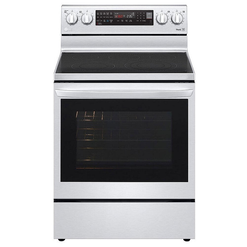 LG LREL6325F Electric Range, 6.3 cu. ft. Capacity, 30 inch Exterior Width, True Convection, 5 Burners, Storage Drawer, Yes, Self Clean, 3,200 W Highest Element, Stainless Steel colour