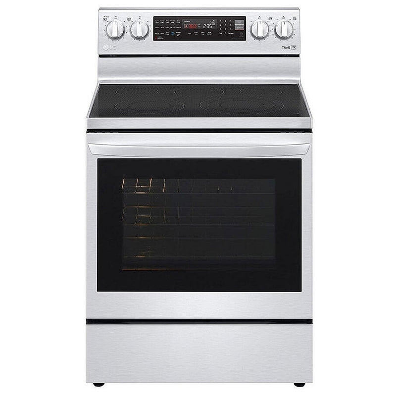 LG LREL6325F Electric Range, 6.3 cu. ft. Capacity, 30 inch Exterior Width, True Convection, 5 Burners, Storage Drawer, Yes, Self Clean, 3,200 W Highest Element, Stainless Steel colour