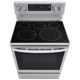 LG LREL6325F Electric Range, 6.3 cu. ft. Capacity, 30 inch Exterior Width, True Convection, 5 Burners, Storage Drawer, Yes, Self Clean, 3,200 W Highest Element, Stainless Steel colour