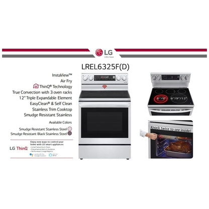 LG 6.3 cu.ft. Air Fry InstaView ThinQ Electric Range LREL6325F