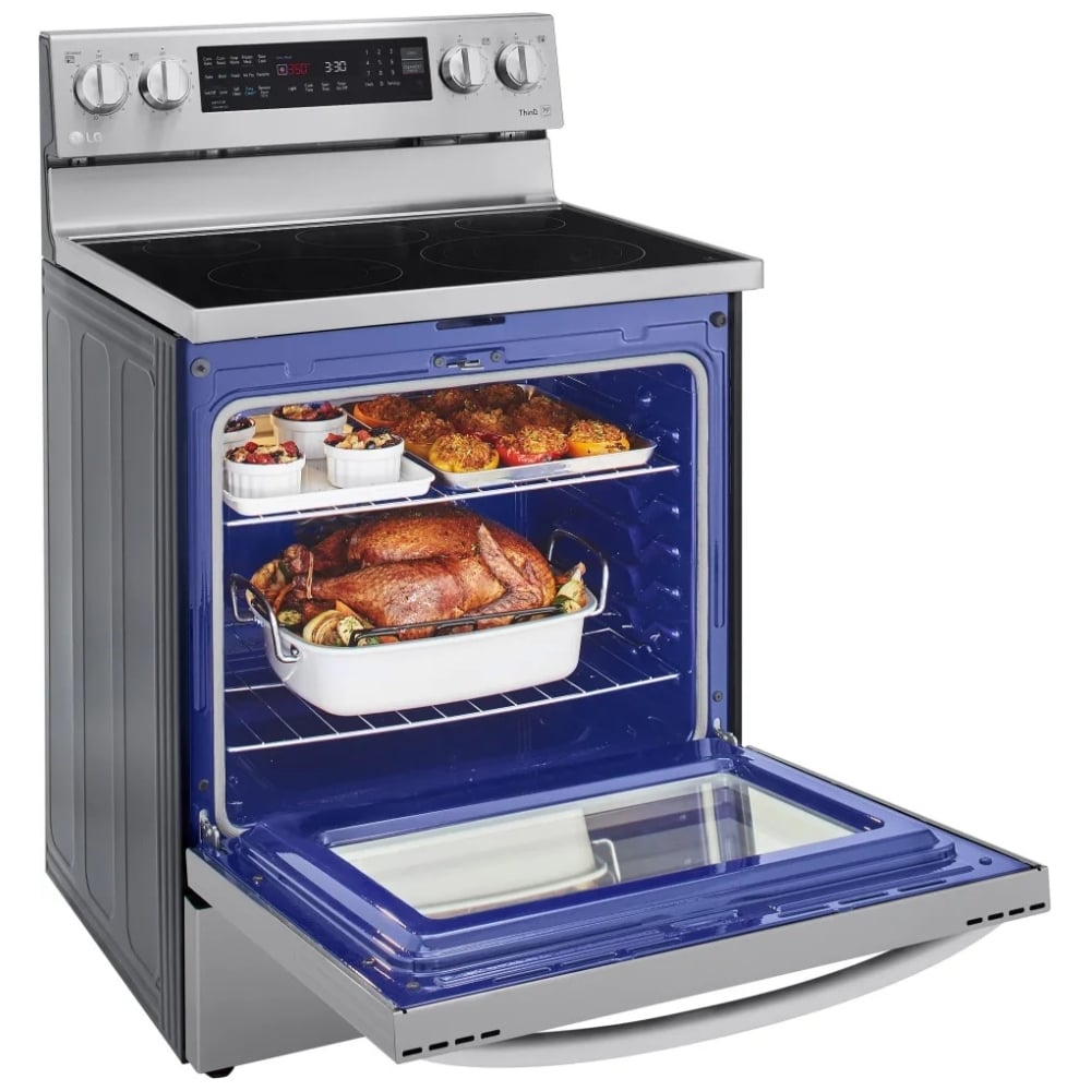 LG 6.3 cu.ft. Air Fry InstaView ThinQ Electric Range LREL6325F