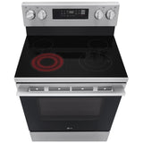 LG LREN6321VE Electric Range, 6.3 cu. ft. Capacity, 30 inch Exterior Width, True Convection, 4 Burners, Storage Drawer, Air Fry, Steam Clean, 3,200 W Highest Element, Stainless Steel colour, EasyClean®, Probake Convection®, SmartDiagnosis™, ThinQ®