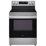 LG LREN6321VE Electric Range, 6.3 cu. ft. Capacity, 30 inch Exterior Width, True Convection, 4 Burners, Storage Drawer, Air Fry, Steam Clean, 3,200 W Highest Element, Stainless Steel colour, EasyClean®, Probake Convection®, SmartDiagnosis™, ThinQ®