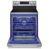 LG LREN6321VE Electric Range, 6.3 cu. ft. Capacity, 30 inch Exterior Width, True Convection, 4 Burners, Storage Drawer, Air Fry, Steam Clean, 3,200 W Highest Element, Stainless Steel colour, EasyClean®, Probake Convection®, SmartDiagnosis™, ThinQ®