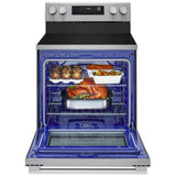 LG LREN6321VE Electric Range, 6.3 cu. ft. Capacity, 30 inch Exterior Width, True Convection, 4 Burners, Storage Drawer, Air Fry, Steam Clean, 3,200 W Highest Element, Stainless Steel colour, EasyClean®, Probake Convection®, SmartDiagnosis™, ThinQ®