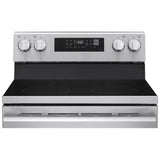 LG LREN6321VE Electric Range, 6.3 cu. ft. Capacity, 30 inch Exterior Width, True Convection, 4 Burners, Storage Drawer, Air Fry, Steam Clean, 3,200 W Highest Element, Stainless Steel colour, EasyClean®, Probake Convection®, SmartDiagnosis™, ThinQ®