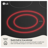 LG LREN6323ZE Electric Range, 6.3 cu. ft. Capacity, 30 inch Exterior Width, Convection, 5 Burners, Storage Drawer, Air Fry, Self Clean, 3,200 W Highest Element, Black Stainless Steel colour