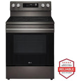 LG LREN6323ZE Electric Range, 6.3 cu. ft. Capacity, 30 inch Exterior Width, Convection, 5 Burners, Storage Drawer, Air Fry, Self Clean, 3,200 W Highest Element, Black Stainless Steel colour