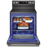 LG LREN6323ZE Electric Range, 6.3 cu. ft. Capacity, 30 inch Exterior Width, Convection, 5 Burners, Storage Drawer, Air Fry, Self Clean, 3,200 W Highest Element, Black Stainless Steel colour