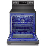 LG LREN6323ZE Electric Range, 6.3 cu. ft. Capacity, 30 inch Exterior Width, Convection, 5 Burners, Storage Drawer, Air Fry, Self Clean, 3,200 W Highest Element, Black Stainless Steel colour