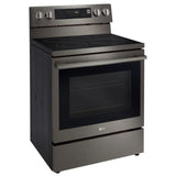 LG LREN6325ZE Electric Range, 6.3 cu. ft. Capacity, 30 inch Exterior Width, Convection, 5 Burners, Storage Drawer, Air Fry, Self Clean, 3,200 W Highest Element, Black Stainless Steel colour