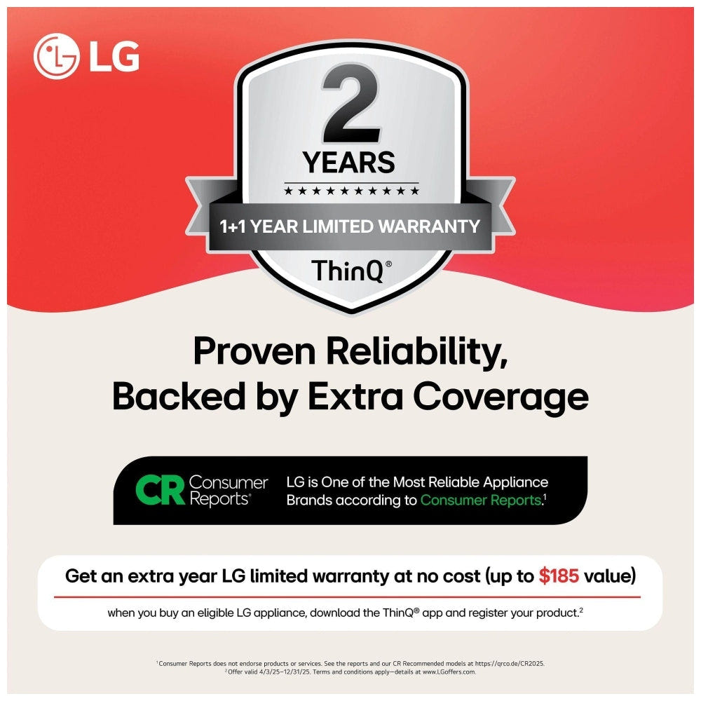 LG LREN6325ZE Electric Range, 30" Width, 6.3 Cu. Ft Capacity, 3200 W