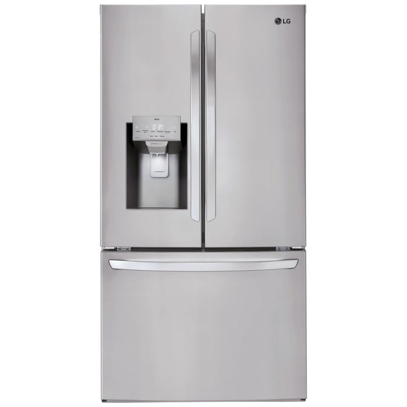 LG LRFS28XBS French Door Refrigerator, 36 inch Width, 27.7 cu. ft. Capacity, Water Dispenser (Exterior), Ice Dispenser (Thru Door), ENERGY STAR Certified, Stainless Steel colour