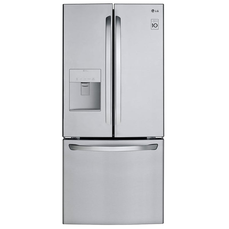LG LRFWS2200S French Door Refrigerator, 30 inch Width, 21.8 cu. ft. Capacity, Water Dispenser (Exterior), Ice Dispenser (Freezer Located), ENERGY STAR Certified, Stainless Steel colour