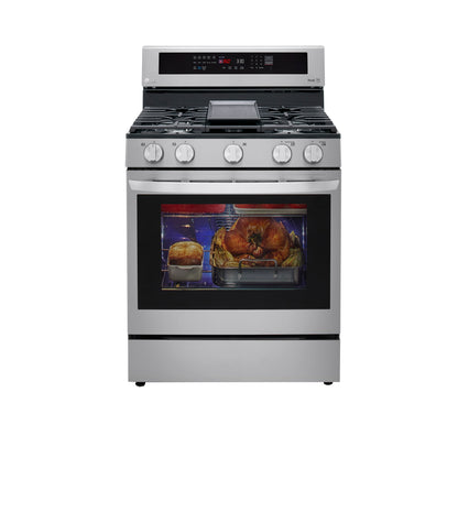 5.8 cu ft. Smart Wi-Fi Enabled True Convection InstaView™ Gas Ranges with Air Fry LRGL5825F