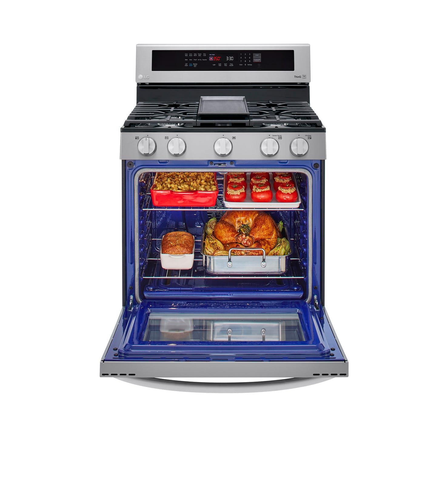 5.8 cu ft. Smart Wi-Fi Enabled True Convection InstaView™ Gas Ranges with Air Fry LRGL5825F