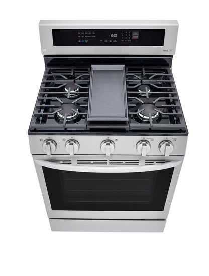 5.8 cu ft. Smart Wi-Fi Enabled True Convection InstaView™ Gas Ranges with Air Fry LRGL5825F