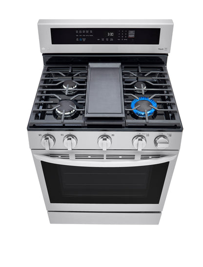 5.8 cu ft. Smart Wi-Fi Enabled True Convection InstaView™ Gas Ranges with Air Fry LRGL5825F