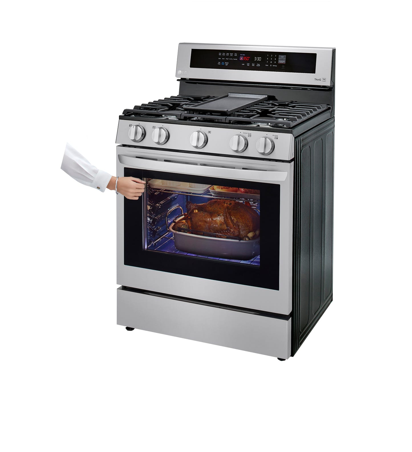 5.8 cu ft. Smart Wi-Fi Enabled True Convection InstaView™ Gas Ranges with Air Fry LRGL5825F