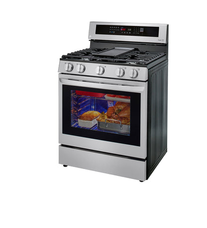 5.8 cu ft. Smart Wi-Fi Enabled True Convection InstaView™ Gas Ranges with Air Fry LRGL5825F