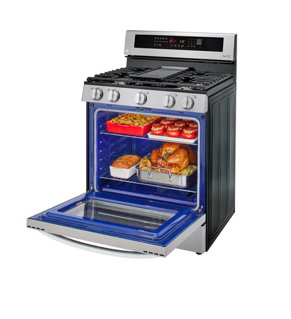 5.8 cu ft. Smart Wi-Fi Enabled True Convection InstaView™ Gas Ranges with Air Fry LRGL5825F