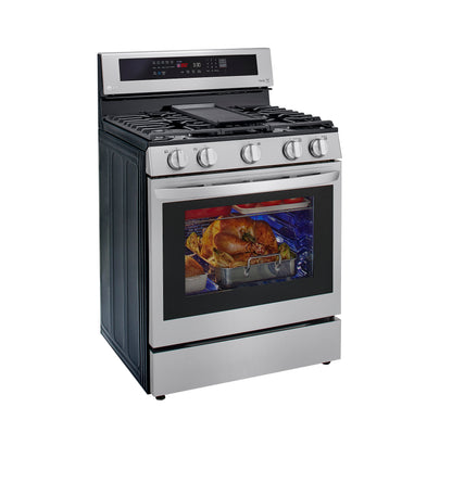 5.8 cu ft. Smart Wi-Fi Enabled True Convection InstaView™ Gas Ranges with Air Fry LRGL5825F