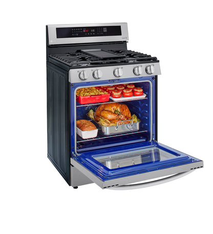 5.8 cu ft. Smart Wi-Fi Enabled True Convection InstaView™ Gas Ranges with Air Fry LRGL5825F