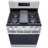 LG LRGN6323Y Gas Range, 6.3 cu. ft. Capacity, 30 inch Exterior Width, Self Clean, Convection, 5 Burners, Storage Drawer, Air Fry, 20,000 BTU Highest Burner, Stainless Steel colour