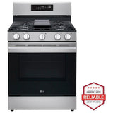 LG LRGN6323Y Gas Range, 6.3 cu. ft. Capacity, 30 inch Exterior Width, Self Clean, Convection, 5 Burners, Storage Drawer, Air Fry, 20,000 BTU Highest Burner, Stainless Steel colour