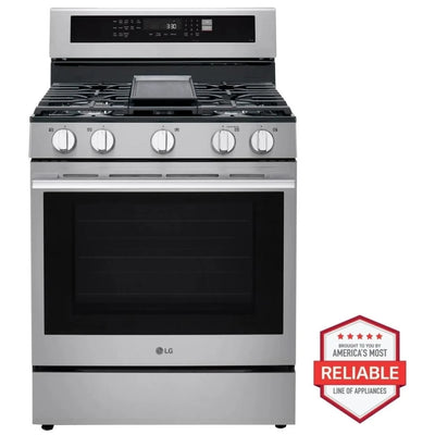 LG LRGN6325X Gas Range, 30" Width, 6.3 Cu. Ft Capacity, 20K BTU