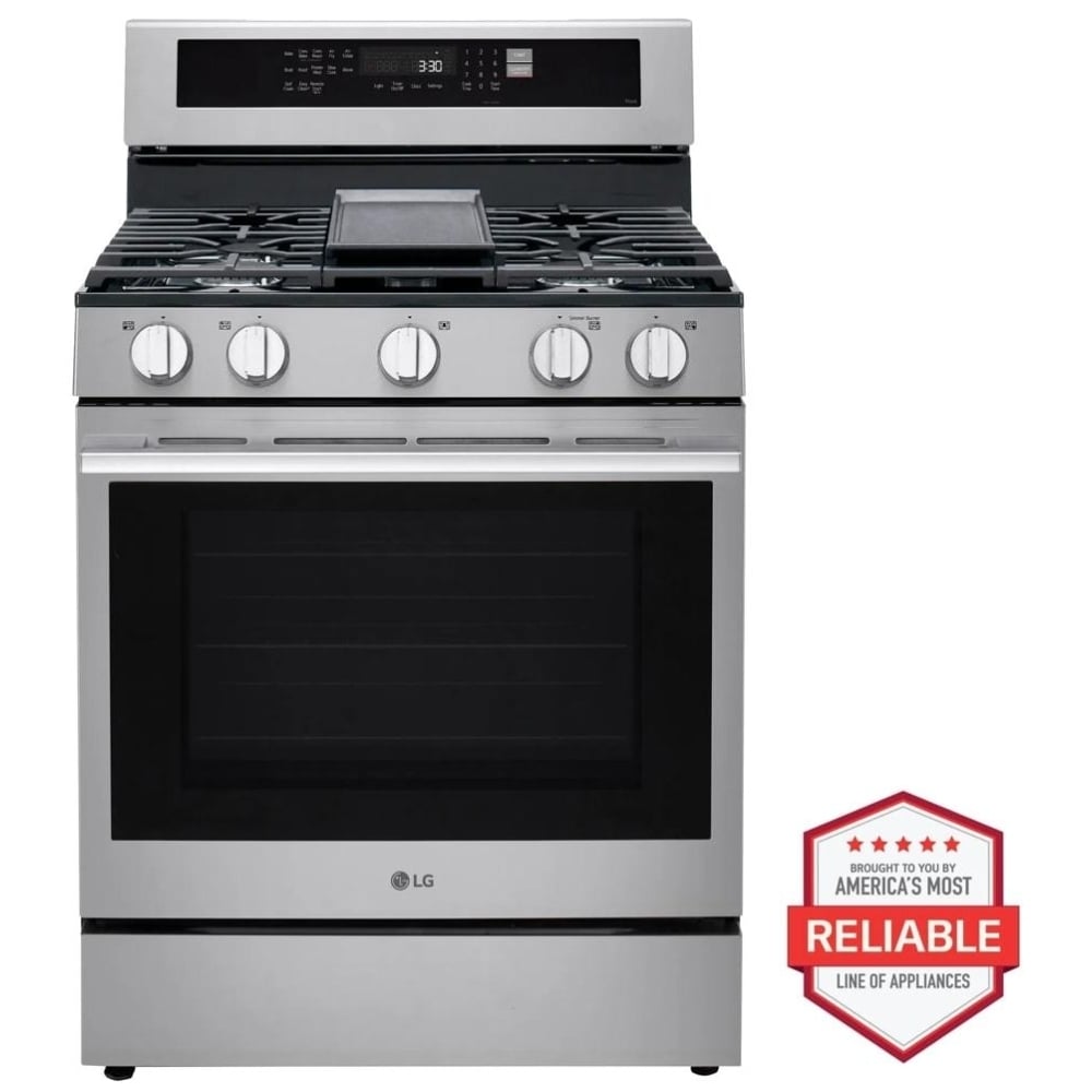 LG LRGN6325X Gas Range, 30" Width, 6.3 Cu. Ft Capacity, 20K BTU