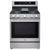 LG LRGN6325X Gas Range, 6.3 cu. ft. Capacity, 30 inch Exterior Width, Self Clean, Convection, 5 Burners, Storage Drawer, Air Fry, 20,000 BTU Highest Burner, Stainless Steel colour