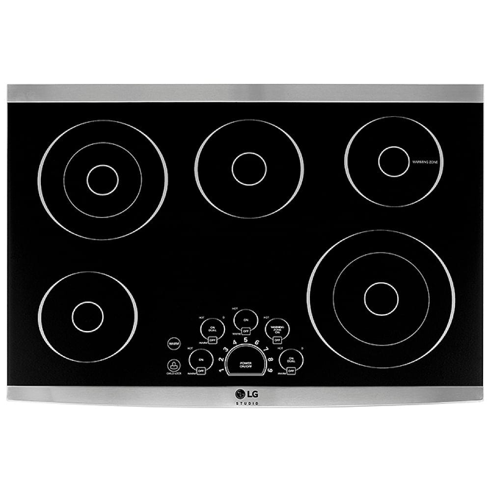 LG Studio 30" Electric Cooktop with Warming Zone and SmoothTouch LSCE305ST