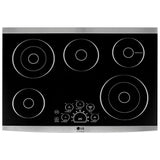 LG Studio LSCE305ST Electric Cooktop, 30 inch Exterior Width, 5 Burners, 3,000 W Highest Element, Stainless Steel colour