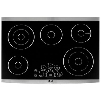 LG Studio 30" Electric Cooktop with Warming Zone and SmoothTouch LSCE305ST