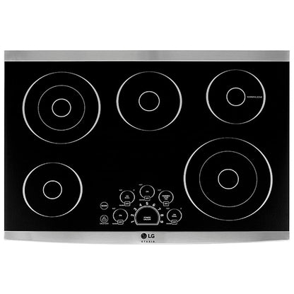 LG Studio 30" Electric Cooktop with Warming Zone and SmoothTouch LSCE305ST
