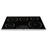 LG Studio LSCE305ST Electric Cooktop, 30 inch Exterior Width, 5 Burners, 3,000 W Highest Element, Stainless Steel colour