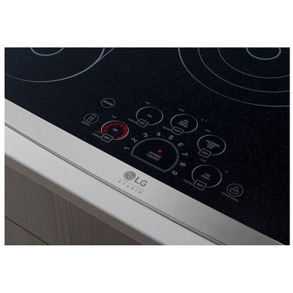 LG Studio 30" Electric Cooktop with Warming Zone and SmoothTouch LSCE305ST