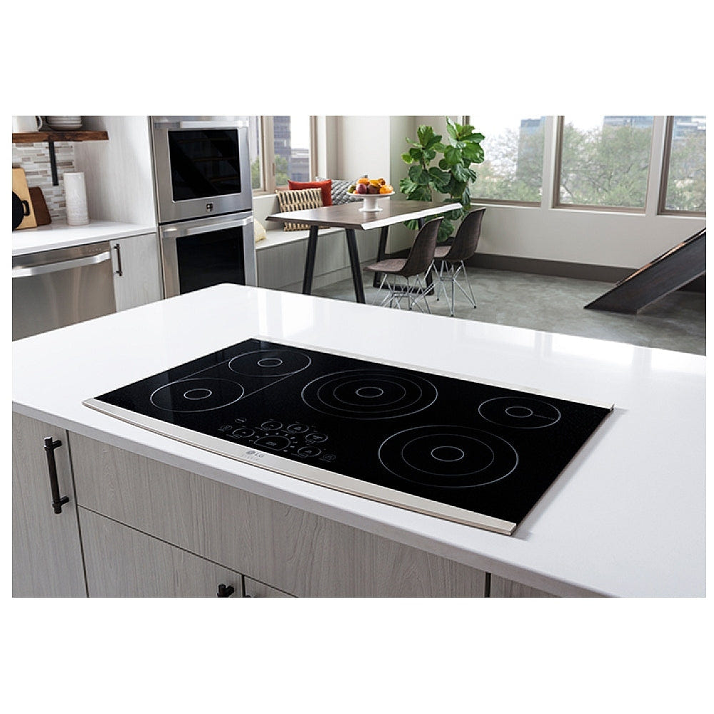 LG Studio 30" Electric Cooktop with Warming Zone and SmoothTouch LSCE305ST