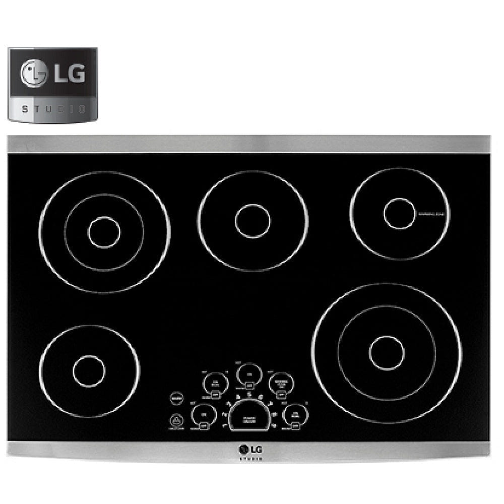 LG Studio 30" Electric Cooktop with Warming Zone and SmoothTouch LSCE305ST