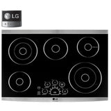 LG Studio LSCE305ST Electric Cooktop, 30 inch Exterior Width, 5 Burners, 3,000 W Highest Element, Stainless Steel colour