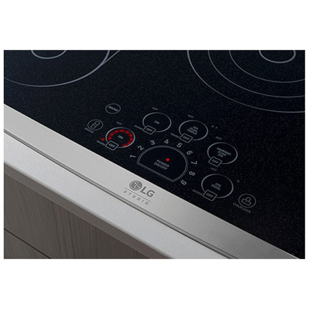 LG Studio 30" Electric Cooktop with Warming Zone and SmoothTouch LSCE305ST