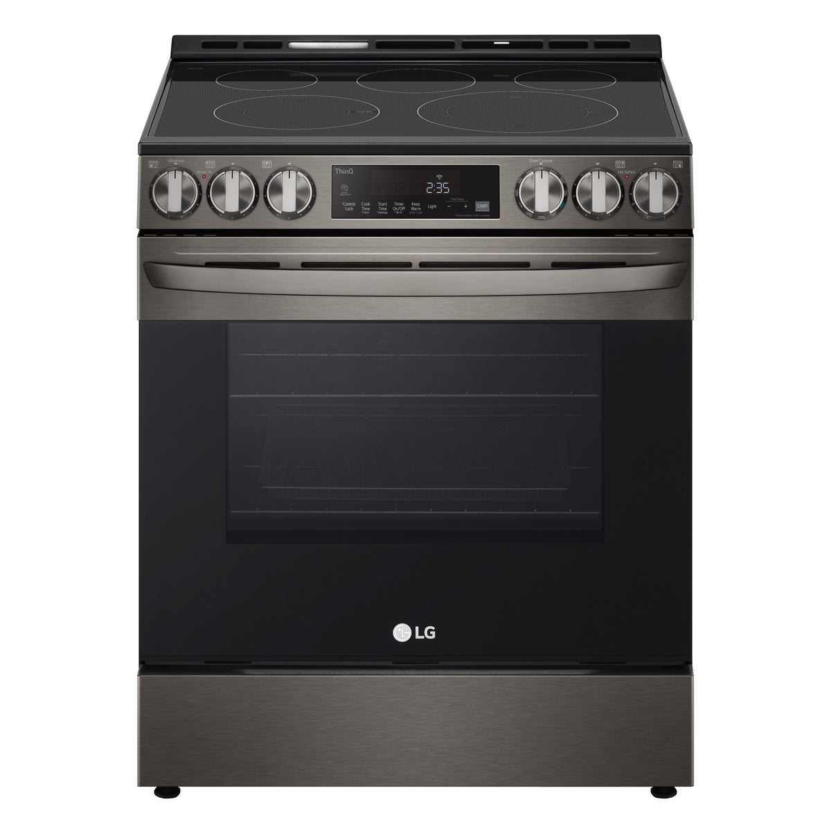 LG 6.3 cu. ft. Smart Wi-Fi Enabled Fan Convection Electric Slide-in Range with Air Fry & EasyClean® LSEL6333D front view