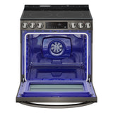 LG 6.3 cu. ft. Smart Wi-Fi Enabled Fan Convection Electric Slide-in Range with Air Fry & EasyClean® LSEL6333D front open view