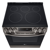 LG 6.3 cu. ft. Smart Wi-Fi Enabled Fan Convection Electric Slide-in Range with Air Fry & EasyClean® LSEL6333D front top view