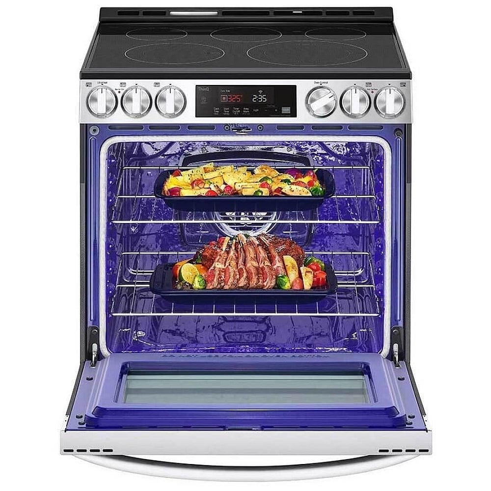 LG 6.3 cu. ft. Smart Wi-Fi Enabled Fan Convection Electric Slide-in Range with Air Fry & EasyClean® LSEL6333F