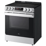 LG LSEL6333XE Electric Range, 6.3 cu. ft. Capacity, 30 inch Exterior Width, Convection, 5 Burners, Storage Drawer, Air Fry, Self Clean, 3,200 W Highest Element, Stainless Steel colour